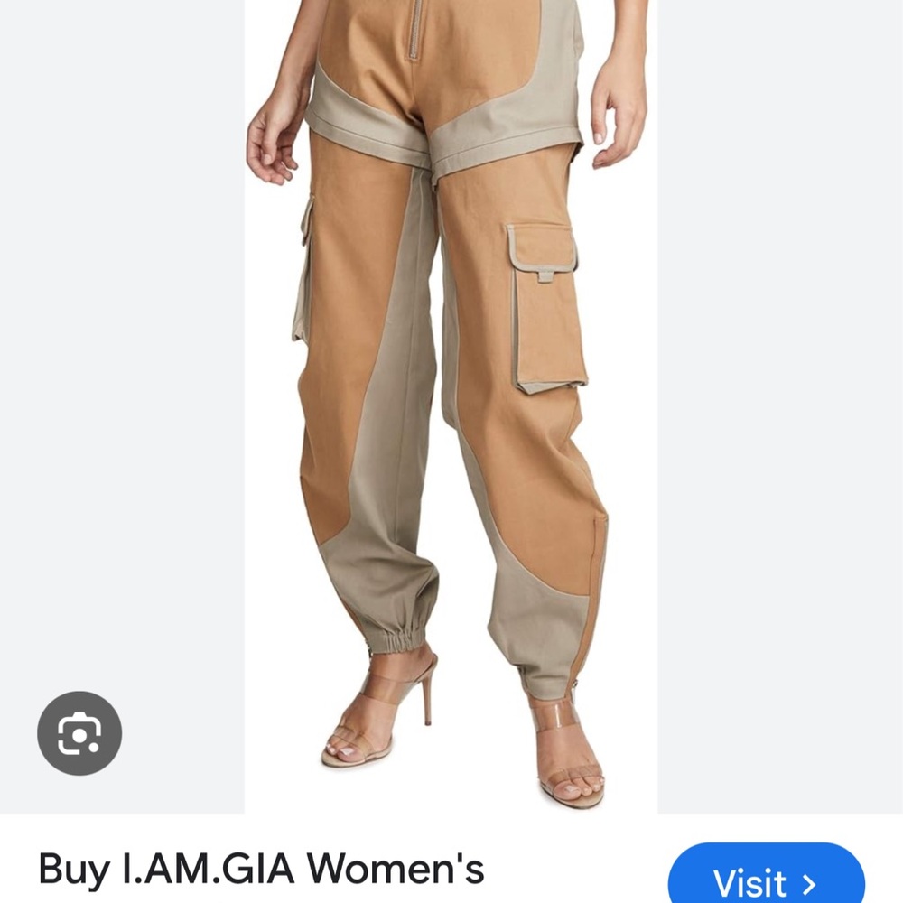 I. AM. GIA. Frances cargo pants size small convertible to shorts tan
